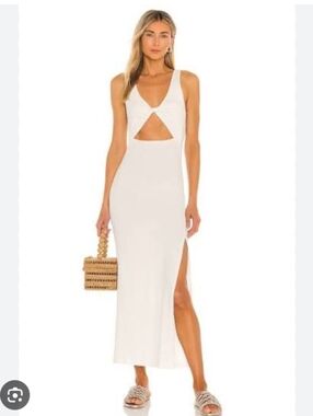 L*space White Maxi Dress with Front Cutout Womens Size Small New